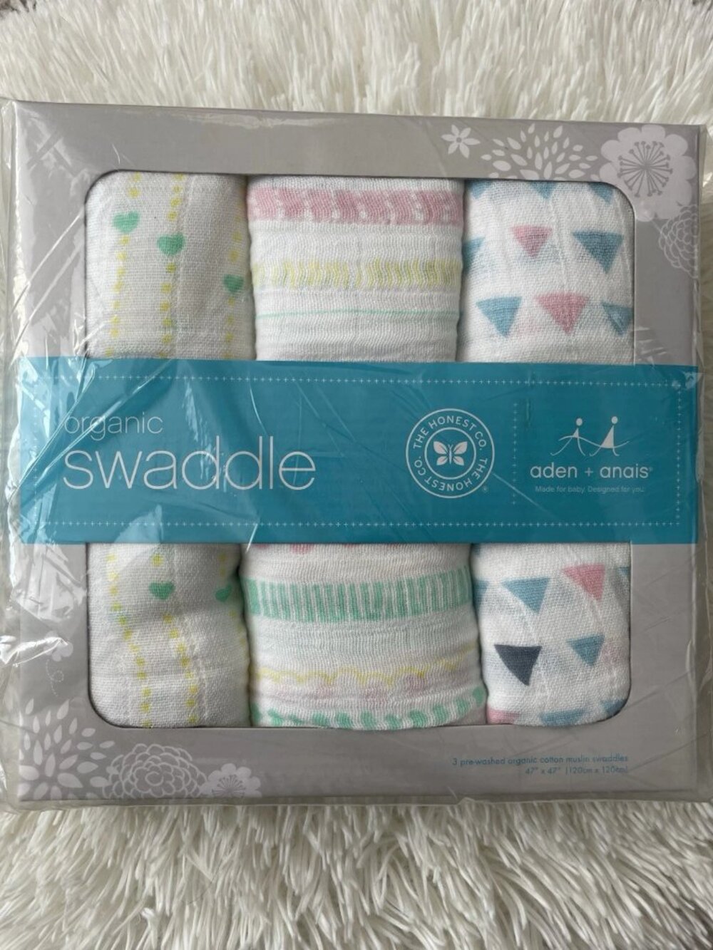 SALE! NWT Aden + Anais Baby Organic Swaddle 3 Pack